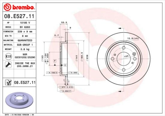 Obrázok Brzdový kotúč BREMBO PRIME LINE - UV Coated 08E52711