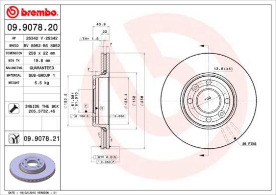 Obrázok Brzdový kotúč BREMBO  09912810