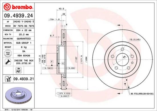 Obrázok Brzdový kotúč BREMBO COATED DISC LINE 09493921
