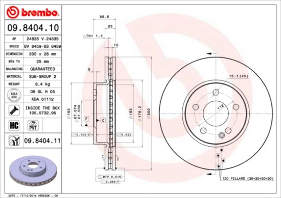 Obrázok Brzdový kotúč BREMBO COATED DISC LINE 09840411