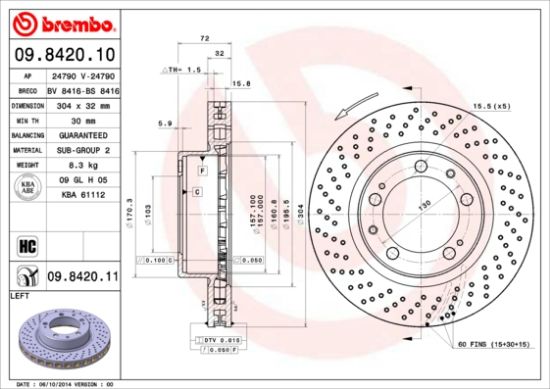 Obrázok Brzdový kotúč BREMBO COATED DISC LINE 09842011