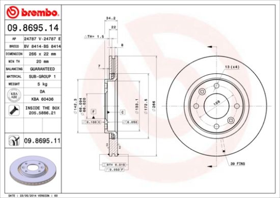 Obrázok Brzdový kotúč BREMBO COATED DISC LINE 09869511