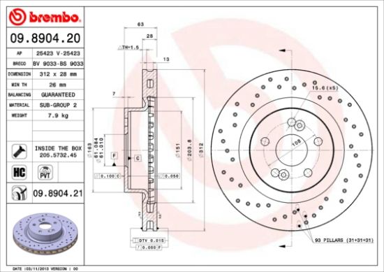 Obrázok Brzdový kotúč BREMBO COATED DISC LINE 09890421
