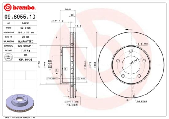 Obrázok Brzdový kotúč BREMBO  09895510