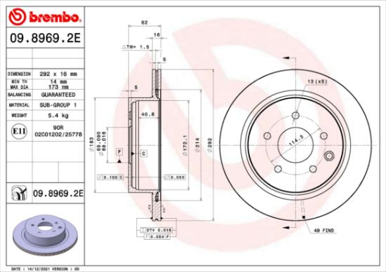 Obrázok Sada bŕzd, Kotúčová brzda BREMBO  KT08020