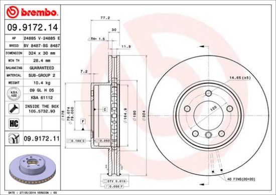Obrázok Brzdový kotúč BREMBO COATED DISC LINE 09917211