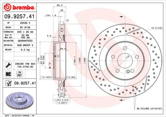 Obrázok Brzdový kotúč BREMBO COATED DISC LINE 09925741
