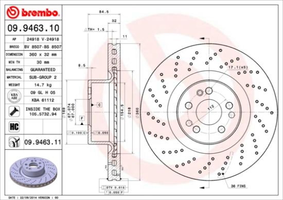Obrázok Brzdový kotúč BREMBO COATED DISC LINE 09946311