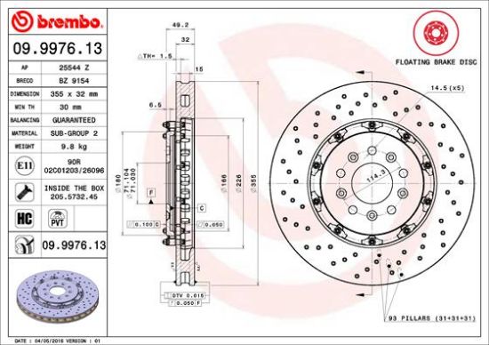 Obrázok Brzdový kotúč BREMBO TWO-PIECE FLOATING DISCS LINE 09997613