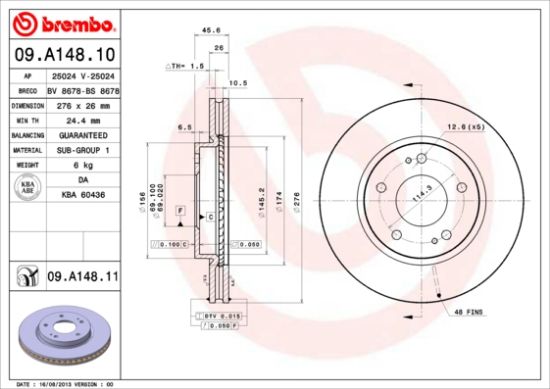 Obrázok Brzdový kotúč BREMBO COATED DISC LINE 09A14811