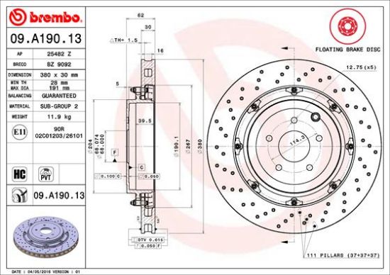 Obrázok Brzdový kotúč BREMBO TWO-PIECE FLOATING DISCS LINE 09A19013