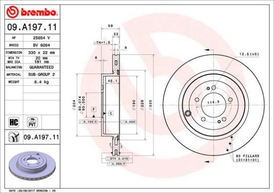 Obrázok Brzdový kotúč BREMBO COATED DISC LINE 09A19711