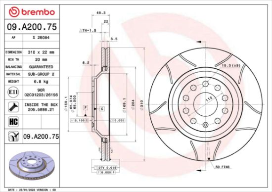 Obrázok Brzdový kotúč BREMBO XTRA LINE - Max 09A20075
