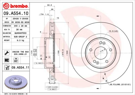 Obrázok Brzdový kotúč BREMBO COATED DISC LINE 09A55411