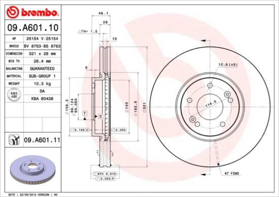 Obrázok Brzdový kotúč BREMBO COATED DISC LINE 09A60111