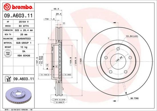 Obrázok Brzdový kotúč BREMBO COATED DISC LINE 09A60311