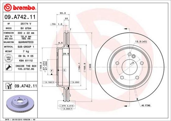 Obrázok Brzdový kotúč BREMBO COATED DISC LINE 09A74211
