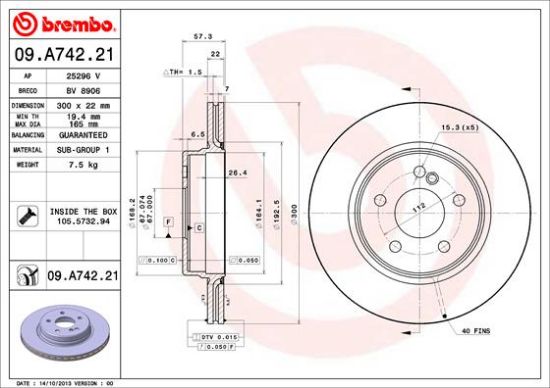 Obrázok Brzdový kotúč BREMBO COATED DISC LINE 09A74221