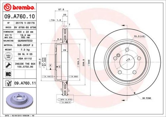 Obrázok Brzdový kotúč BREMBO COATED DISC LINE 09A76011