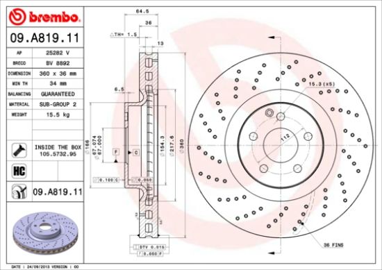 Obrázok Brzdový kotúč BREMBO COATED DISC LINE 09A81911