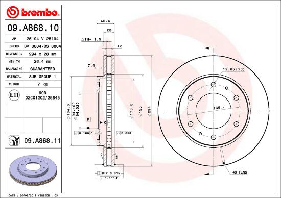 Obrázok Brzdový kotúč BREMBO COATED DISC LINE 09A86811