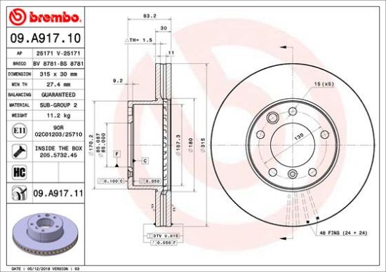 Obrázok Brzdový kotúč BREMBO COATED DISC LINE 09B28641