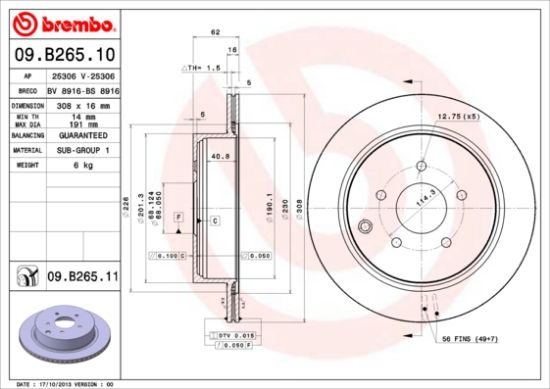 Obrázok Brzdový kotúč BREMBO COATED DISC LINE 09B26511