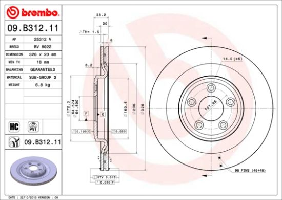 Obrázok Brzdový kotúč BREMBO COATED DISC LINE 09B31211