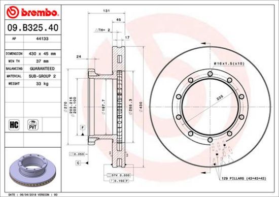 Obrázok Brzdový kotúč BREMBO  09B32540