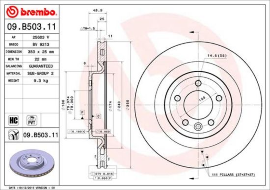 Obrázok Brzdový kotúč BREMBO COATED DISC LINE 09B50311