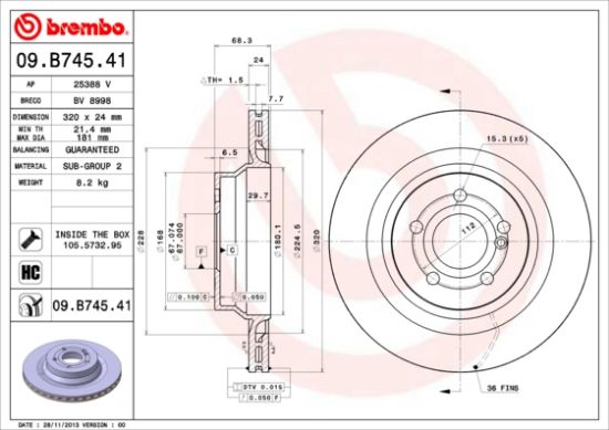 Obrázok Brzdový kotúč BREMBO COATED DISC LINE 09B74541