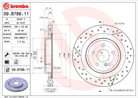 Obrázok Brzdový kotúč BREMBO COATED DISC LINE 09B78811