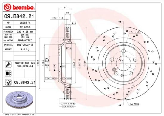 Obrázok Brzdový kotúč BREMBO COATED DISC LINE 09B84221