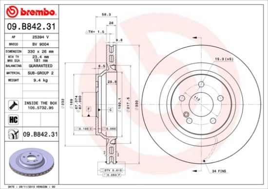 Obrázok Brzdový kotúč BREMBO COATED DISC LINE 09B84231