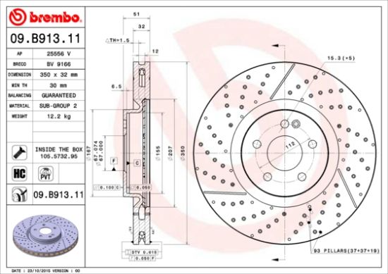 Obrázok Brzdový kotúč BREMBO COATED DISC LINE 09B91311