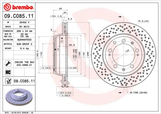 Obrázok Brzdový kotúč BREMBO COATED DISC LINE 09C08511