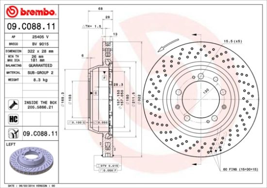Obrázok Brzdový kotúč BREMBO COATED DISC LINE 09C08811