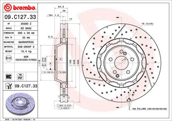 Obrázok Brzdový kotúč BREMBO TWO-PIECE DISCS LINE 09C12733