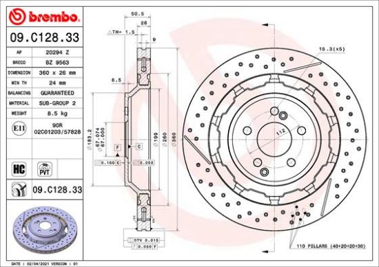Obrázok Brzdový kotúč BREMBO TWO-PIECE DISCS LINE 09C12833