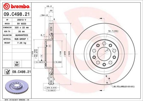Obrázok Brzdový kotúč BREMBO COATED DISC LINE 09C49821