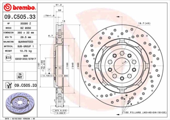 Obrázok Brzdový kotúč BREMBO TWO-PIECE DISCS LINE 09C50533