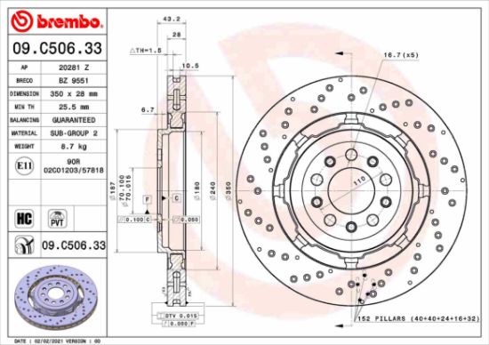 Obrázok Brzdový kotúč BREMBO TWO-PIECE DISCS LINE 09C50633