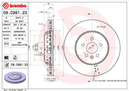 Obrázok Brzdový kotúč BREMBO TWO-PIECE DISCS LINE 09C98123