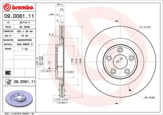 Obrázok Brzdový kotúč BREMBO COATED DISC LINE 09D06111