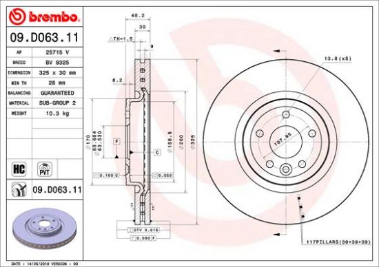 Obrázok Brzdový kotúč BREMBO COATED DISC LINE 09D06311