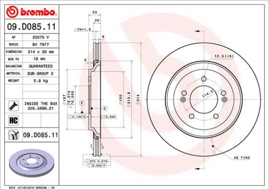 Obrázok Brzdový kotúč BREMBO COATED DISC LINE 09D08511