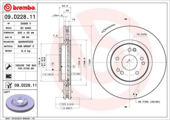 Obrázok Brzdový kotúč BREMBO COATED DISC LINE 09D22811