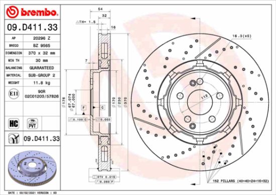 Obrázok Brzdový kotúč BREMBO TWO-PIECE DISCS LINE 09D41133