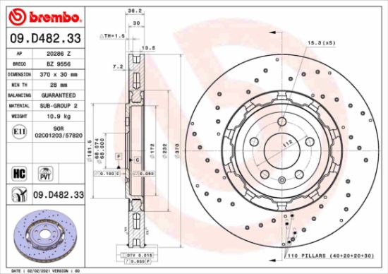Obrázok Brzdový kotúč BREMBO TWO-PIECE DISCS LINE 09D48233