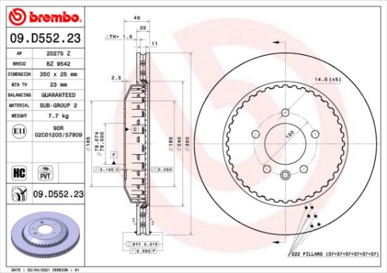 Obrázok Brzdový kotúč BREMBO TWO-PIECE DISCS LINE 09D55223